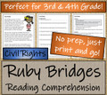 Ruby Bridges Close Reading Activity | 3rd Grade & 4th Grade