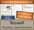 Roswell UFO Conspiracy Close Reading Activity | 3rd Grade & 4th Grade