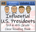 American Presidents Volume 2 Close Reading Activity Book 3rd Grade & 4th Grade