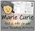 Marie Curie Close Reading Activity | 3rd Grade & 4th Grade