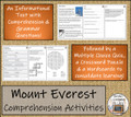 Mount Everest Close Reading Comprehension Activities | 3rd Grade & 4th Grade