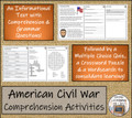 American Civil War Close Reading Comprehension Activities | 3rd & 4th Grade