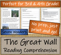 Great Wall of China Close Reading Activity | 3rd Grade & 4th Grade