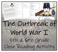 Outbreak of World War I Close Reading Activity | 5th Grade & 6th Grade