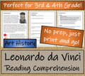 Leonardo da Vinci Close Reading Activity | 3rd Grade & 4th Grade