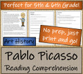 Pablo Picasso Close Reading Activity | 5th Grade & 6th Grade