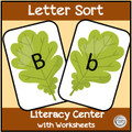 Letter Match with Worksheets Autumn Leaf Theme