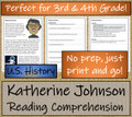 Katherine Johnson Close Reading Activity | 3rd Grade & 4th Grade
