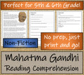 Mahatma Gandhi Close Reading Activity | 5th Grade & 6th Grade
