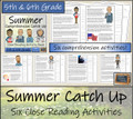 Summer Comprehension Catch Up | Close Reading Book | 5th Grade & 6th Grade