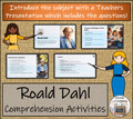 Roald Dahl Close Reading Comprehension Activities | 3rd Grade & 4th Grade