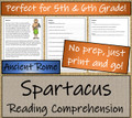 Spartacus Close Reading Activity | 5th Grade & 6th Grade