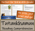 Tutankhamun Close Reading Activity | 3rd Grade & 4th Grade