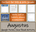 Augustus Close Reading Activity Digital & Print | 5th Grade & 6th Grade