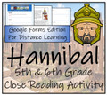 Hannibal Close Reading Activity Digital & Print | 5th Grade & 6th Grade