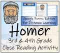 Homer Close Reading Activity Digital & Print | 3rd Grade & 4th Grade
