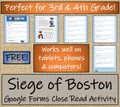 Siege of Boston Close Reading Activity Digital & Print | 3rd Grade & 4th Grade