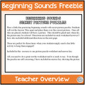 Beginning Sounds Secret Picture Puzzle FREEBIE