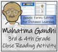 Mahatma Gandhi Close Reading Activity Digital & Print | 3rd Grade & 4th Grade