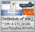 Outbreak of WW2 Close Reading Activity Digital & Print | 5th Grade & 6th Grade