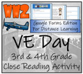 VE Day Close Reading Activity Digital & Print | 3rd Grade & 4th Grade
