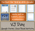 Atomic Bombs & VJ Day Close Reading Activity Digital & Print | 3rd & 4th Grade