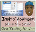 Jackie Robinson Close Reading Activity Digital & Print | 5th Grade & 6th Grade