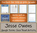 Jesse Owens Close Reading Activity Digital & Print | 5th Grade & 6th Grade