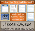 Jesse Owens Close Reading Activity Digital & Print | 3rd Grade & 4th Grade