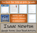 Isaac Newton Close Reading Activity Digital & Print | 5th Grade & 6th Grade