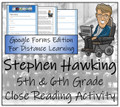 Stephen Hawking Close Reading Activity Digital & Print | 5th Grade & 6th Grade