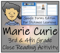 Marie Curie Close Reading Activity Digital & Print | 3rd Grade & 4th Grade