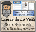 Leonardo da Vinci Close Reading Activity Digital & Print | 3rd Grade & 4th Grade