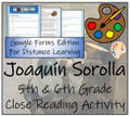 Joaquín Sorolla Close Reading Activity Digital & Print | 5th Grade & 6th Grade