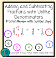 Fractions Review - Adding and Subtracting with Unlike Denominators - Digital