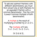 Fractions Review - Adding and Subtracting with Unlike Denominators - Digital