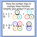 Fractions Review Unit - 6 Digital Lesson with Number Chips - 13 Printable Worksheets