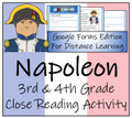 Napoleon Bonaparte Close Reading Activity Digital & Print | 3rd & 4th Grade