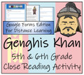 Genghis Khan Close Reading Activity Digital & Print | 5th Grade & 6th Grade