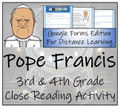 Pope Francis Close Reading Activity Digital & Print | 3rd & 4th Grade