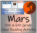 Mars Close Reading Activity Digital & Print | 5th Grade & 6th Grade