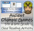 Ancient Olympics Close Reading Activity Digital & Print | 5th Grade & 6th Grade
