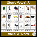 CVC Short Vowel A Bundle Make-A-Word, Puzzles, Worksheets & Flashcards