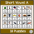 CVC Short Vowel A Bundle Make-A-Word, Puzzles, Worksheets & Flashcards