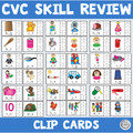 CVC Words, Short Vowels  Clip Cards 