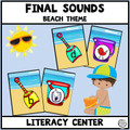 Ending Sounds Matching Literacy Center Beach Theme 