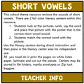 Short Vowels  Literacy Centers