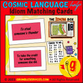 Idioms BUNDLE: Elementary Montessori Literary Device Matching Cards & pages - Montessori-inspired printable Language help pages (2 pages + Key) & Matching Cards (Set of 60):