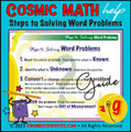 Word Problems GUIDE: Four Steps to Mathematical Problem Solving - Story Problems - ROOKIE Montessori-inspired printable Math help Material GUIDE (2 pages):