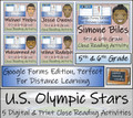 U.S. Olympic Stars Close Reading Bundle Digital & Print | 5th & 6th Grade